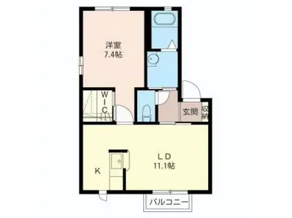 ヴィラ・ポレールC(1LDK/1階)の間取り写真