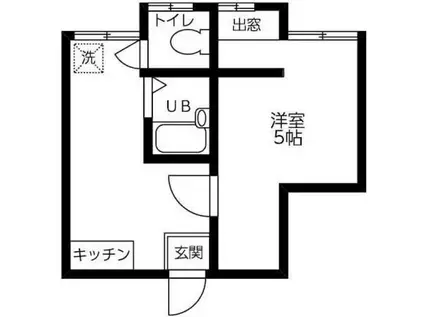 パークサイド湊川(1DK/2階)の間取り写真