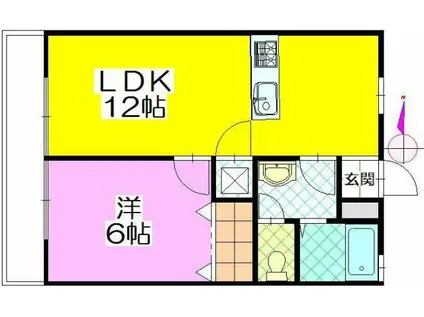 デルソール守谷(1LDK/2階)の間取り写真