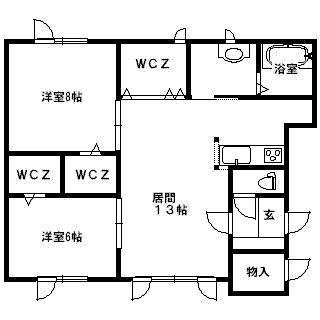 友夢III(2LDK/2階)の間取り写真