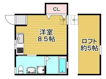 プアポニハイツ(ワンルーム/1階)の間取り写真