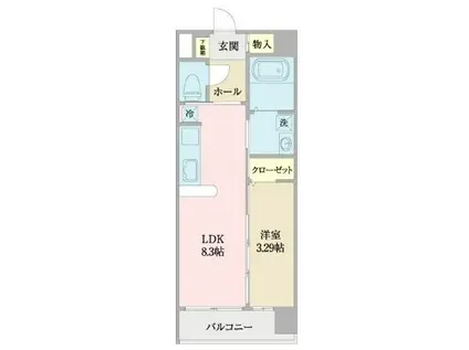 レ・リシェス仙台駅東(1LDK/7階)の間取り写真