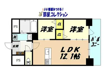 ＪＲ鹿児島本線 小倉駅(福岡) 徒歩7分 14階建 築7年(1SLDK/3階)の間取り写真