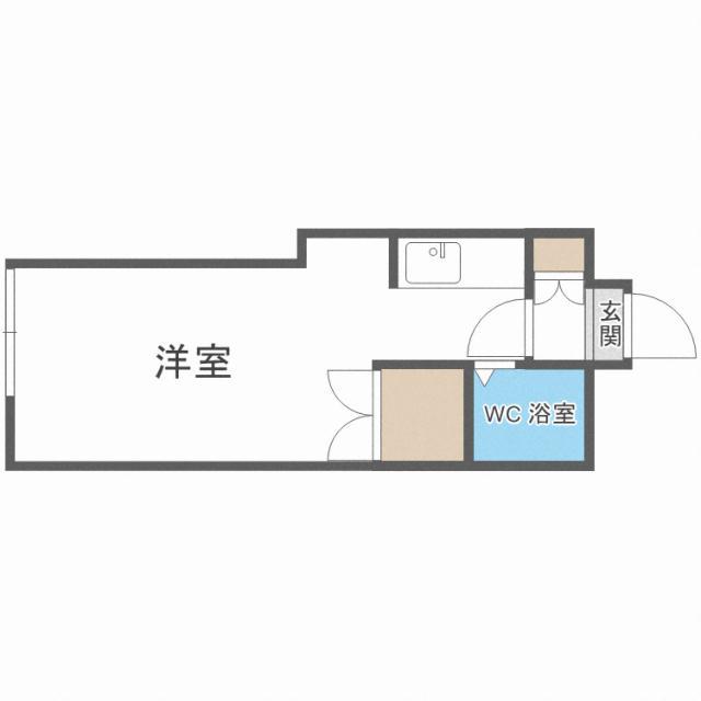 N-213ハイツ(1K/4階)の間取り写真