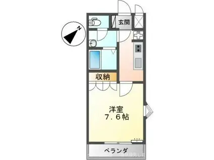 チャームツインズ 壱番館(1K/2階)の間取り写真