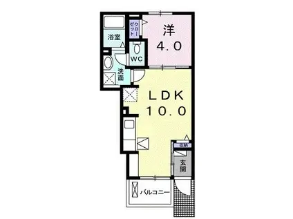 クラール東村 B(1LDK/1階)の間取り写真