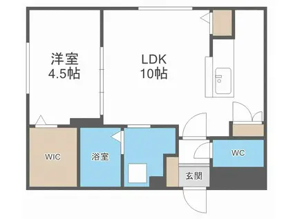 ADVANTAGE豊平(1LDK/3階)の間取り写真