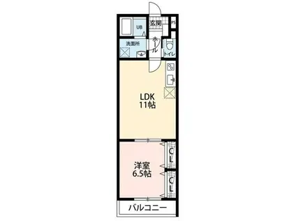 FIELDⅠ(1LDK/2階)の間取り写真