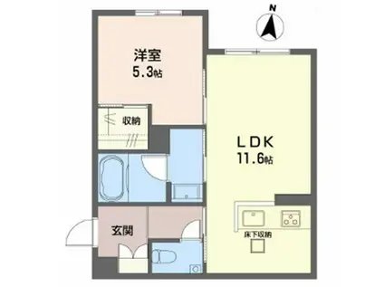 ゼーゲンハウス(1LDK/1階)の間取り写真