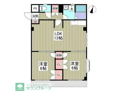 リブレス大宮(2LDK/1階)の間取り写真