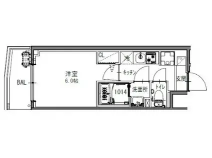 S-RESIDENCE本中山ALORIA(1K/1階)の間取り写真