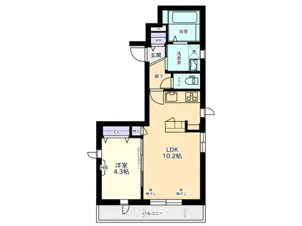 フェーラ シュバル(1LDK/2階)の間取り写真