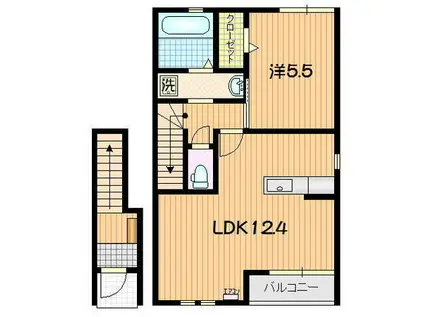 LEMON HOUSE II(1LDK/2階)の間取り写真