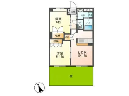 GRYFFINDORI(2LDK/1階)の間取り写真