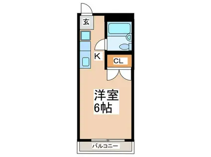 パークハイツ中島II(1K/3階)の間取り写真