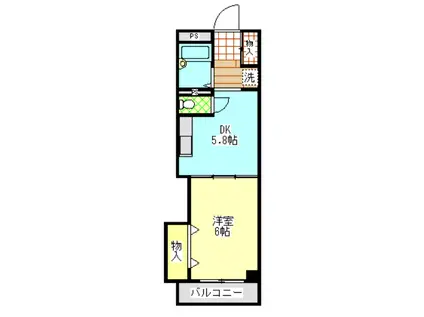 大福第12ビル(1DK/3階)の間取り写真