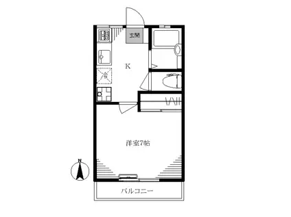 キャナル中板橋(1K/2階)の間取り写真