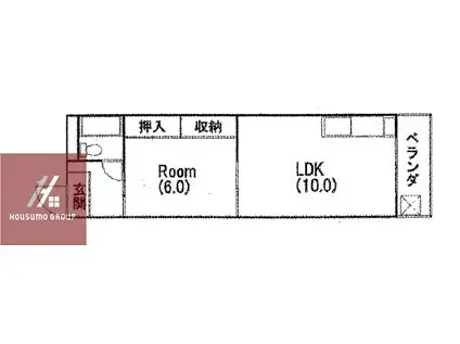 シャトー天満(1LDK/2階)の間取り写真