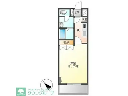 ワーズ・ワース(1K/2階)の間取り写真