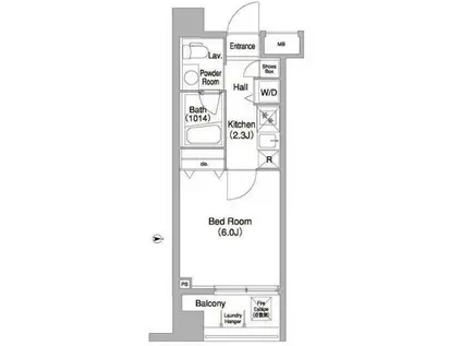 コンフォリア本所吾妻橋(1K/2階)の間取り写真