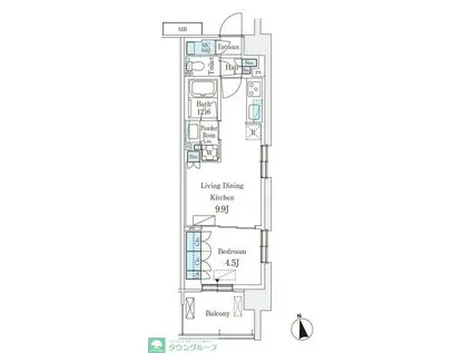 スカイグランデ津田沼(1LDK/6階)の間取り写真
