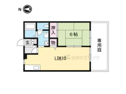 サンガーデン安威A棟(1LDK/1階)の間取り写真