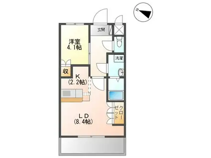 アマービレ(1LDK/1階)の間取り写真