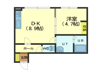 KIKI(1DK/1階)の間取り写真