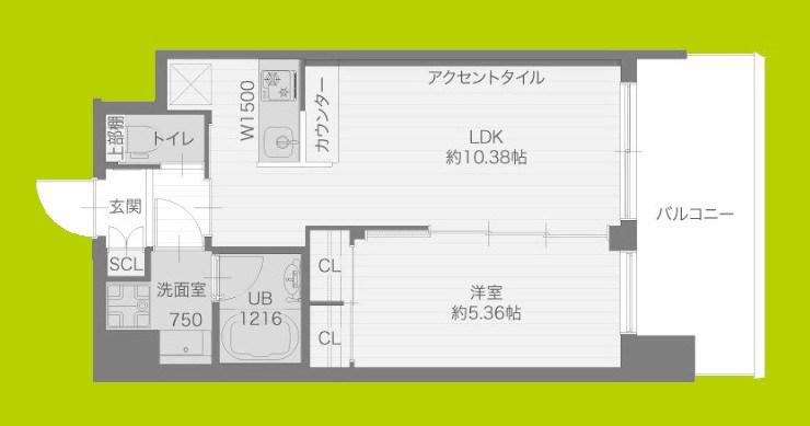 プレジオ城東(1LDK/11階)の間取り写真