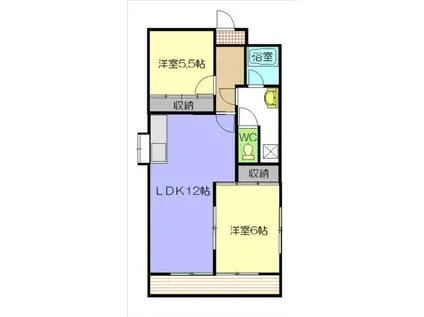 第3田中ビル(2LDK/6階)の間取り写真