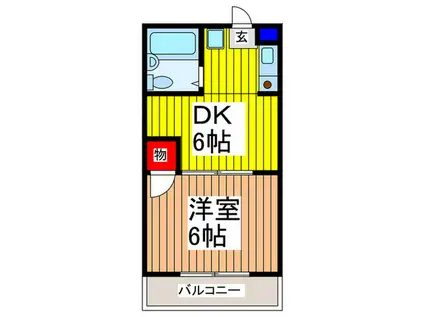 ウィリアムヒルズ新都心(1DK/3階)の間取り写真