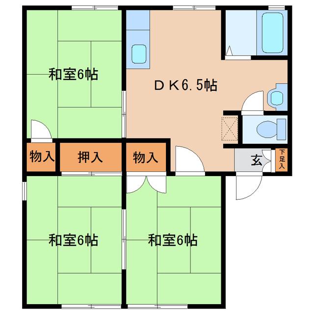ハイツ相沢(3DK/2階)の間取り写真