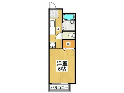 サイレントハイツ(1K/2階)の間取り写真