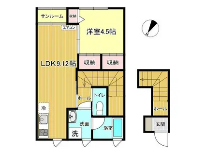 EPISODE C棟(1LDK/2階)の間取り写真