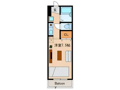 レジーナ海老塚(ワンルーム/1階)の間取り写真