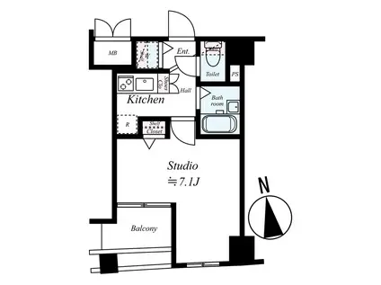 ガラ・ステーション蔵前(1K/6階)の間取り写真
