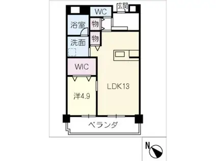 フジスター西浜田(1LDK/2階)の間取り写真