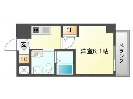 MCOURT関大前(1K/5階)の間取り写真