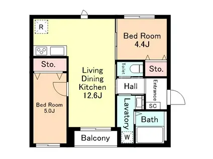 MA・MAISON COCO(2LDK/2階)の間取り写真