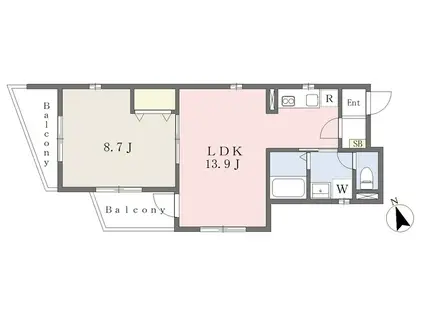 PRECIOUS MORIOKA(1LDK/5階)の間取り写真