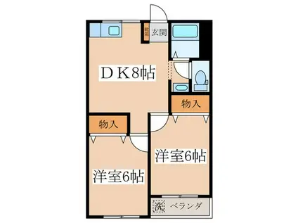 小川マンション(2DK/2階)の間取り写真