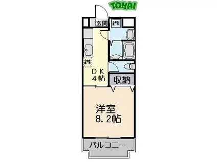 サンハイツイトウC(1DK/3階)の間取り写真