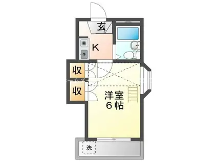フラッツ ハナII(1K/2階)の間取り写真