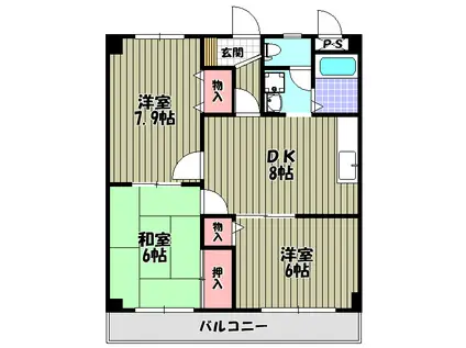 SELLEYS金剛(3DK/3階)の間取り写真