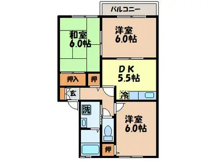 セジュールヨシムラ(3K/1階)の間取り写真