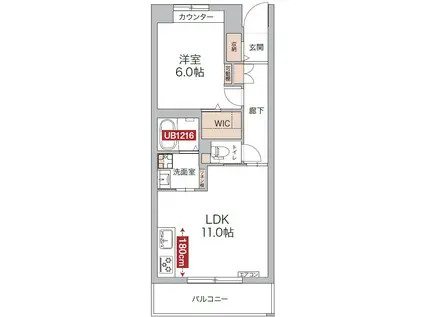 リージュ(1LDK/3階)の間取り写真