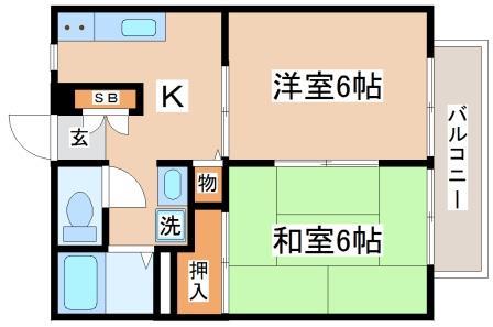 YZハイツ(2K/2階)の間取り写真