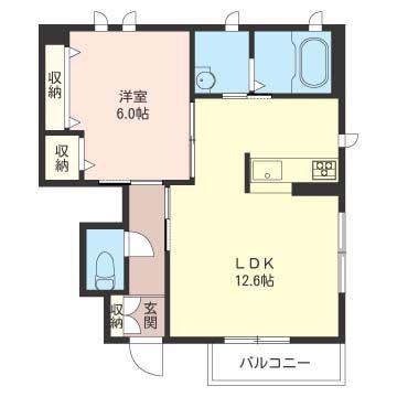 アルフィアスII(1LDK/1階)の間取り写真