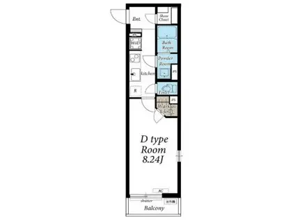 リブリ・中浦和II(1K/3階)の間取り写真