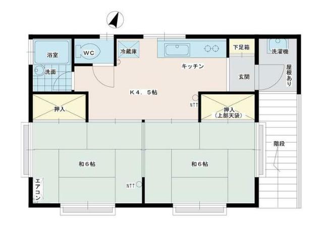 峯岸アパート(2K/2階)の間取り写真